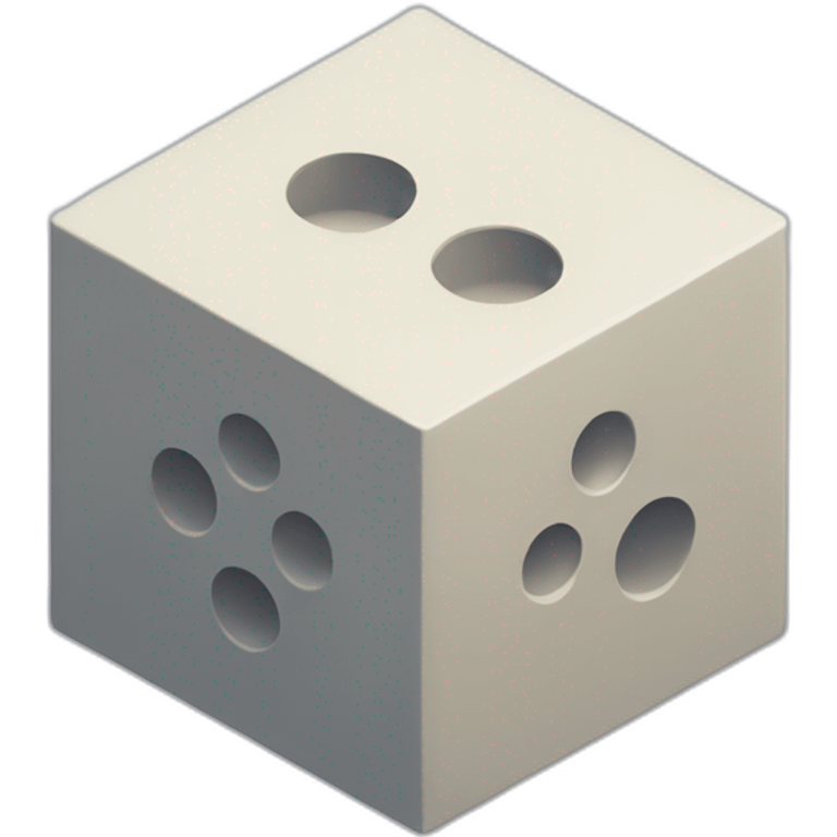 isometric die without pips or numbers emoji