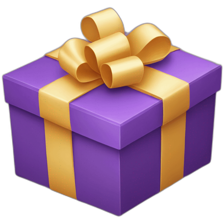 gift box(in purple color)with heart stickers around the box.  emoji