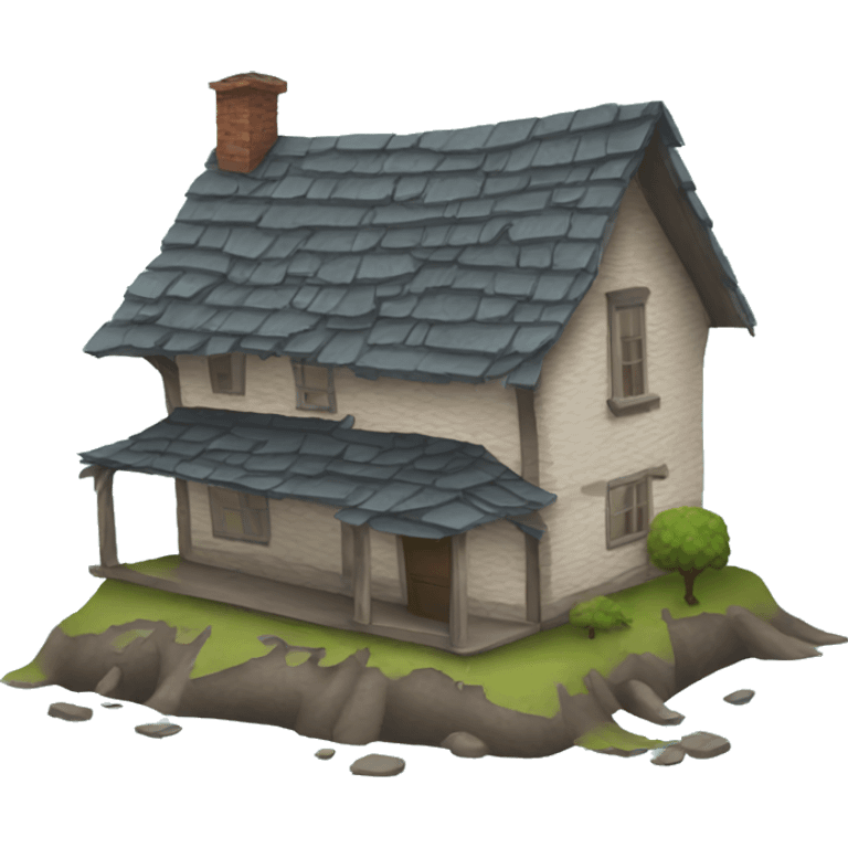 a broken house emoji