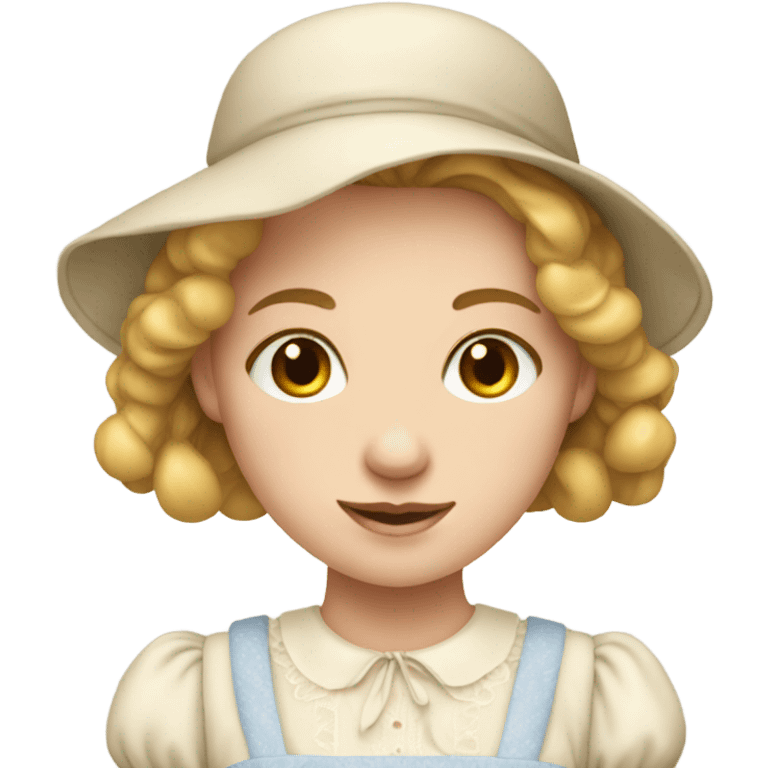 Pale Milkmaid dress girl portrait  emoji