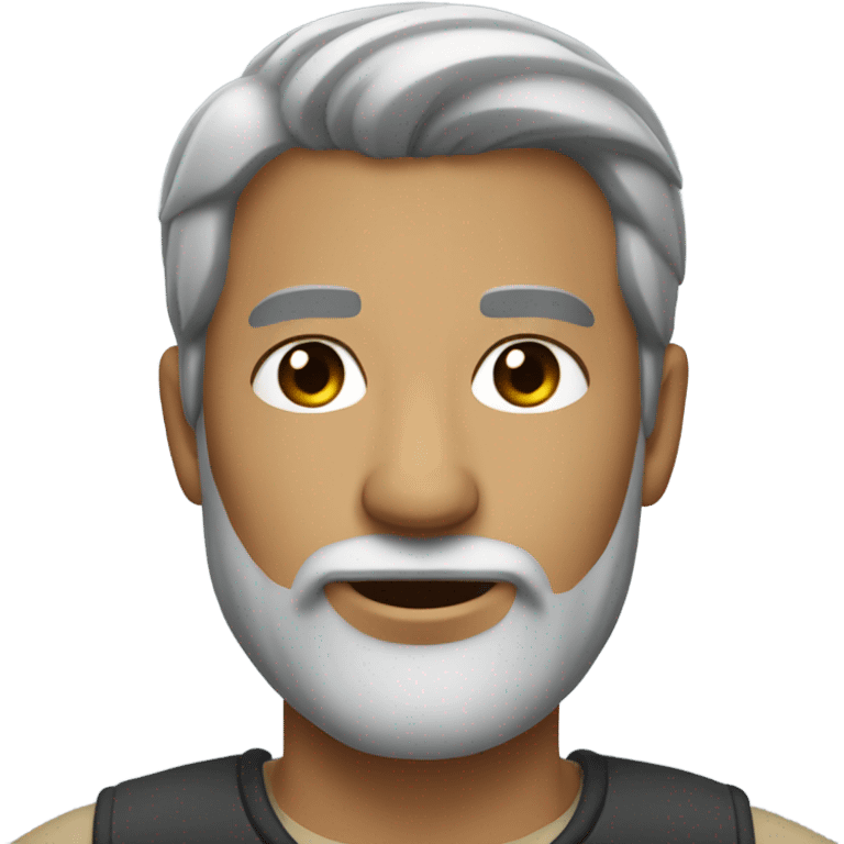 A man with short black and gray hair and beard emoji