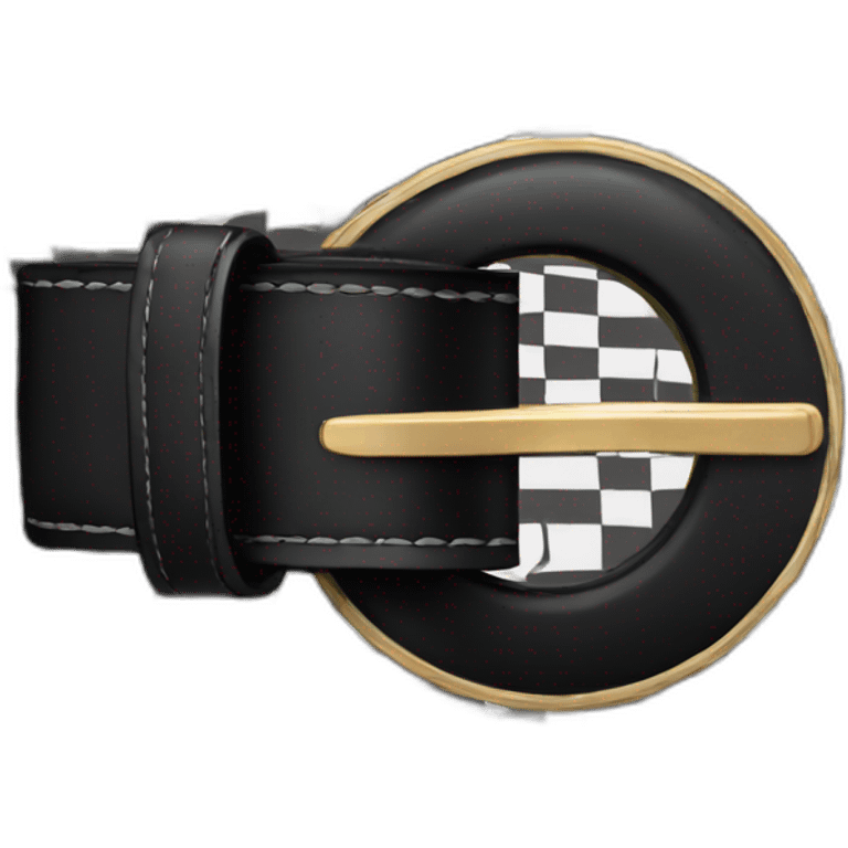 Black Checkered LV Buckle Belt emoji