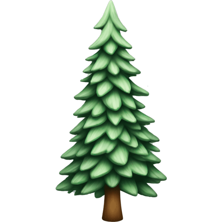  actual white fir christmas tree isolated.  emoji