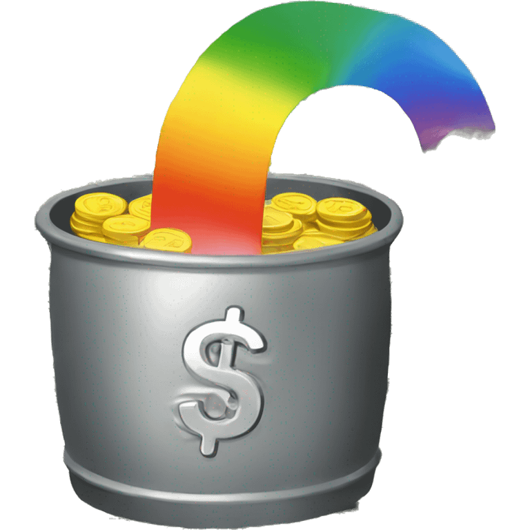 Rainbow into pot of money  emoji