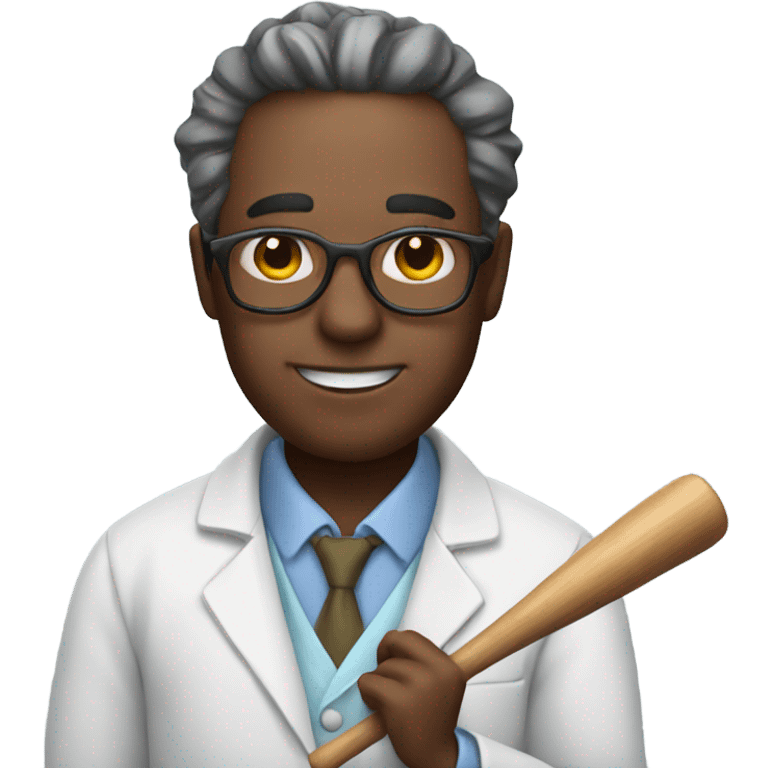 Scientist holding a bat emoji