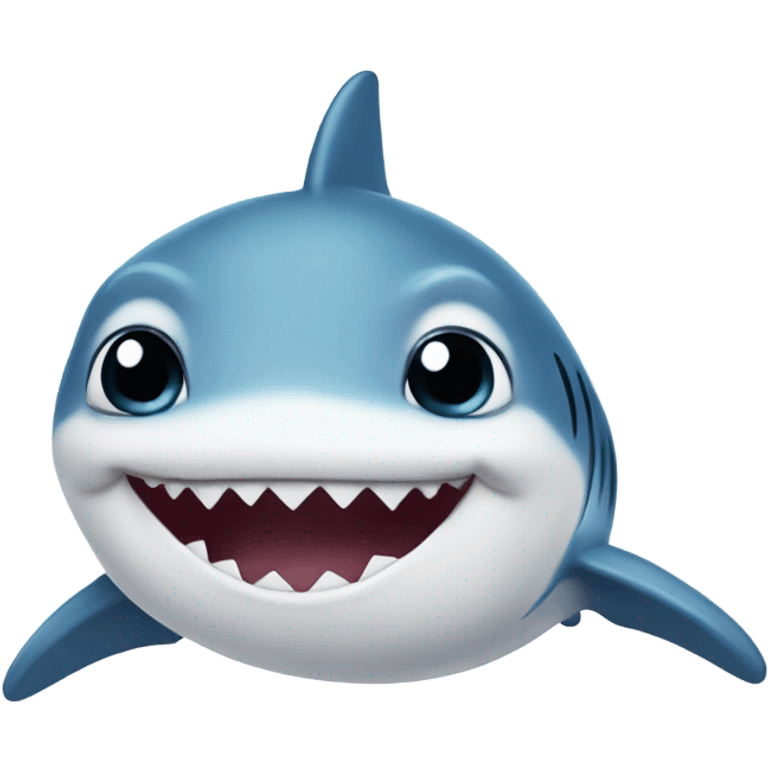 Chubby baby shark smiling emoji