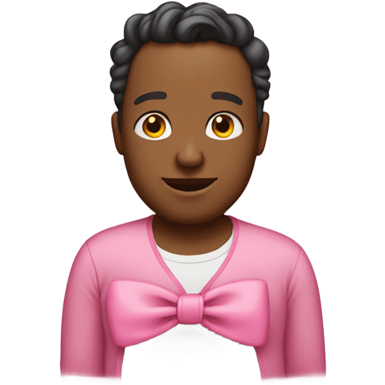 pregnant man wearing pink bows emoji