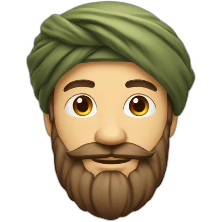 homme barbu avec un turban sur la tête emoji