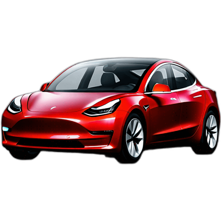 Tesla model 3 red emoji