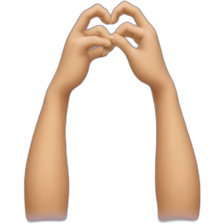 two arms in the air curved to make a heart shape emoji