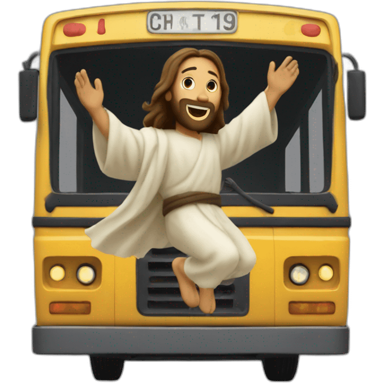 jesus jumping from the battle bus emoji