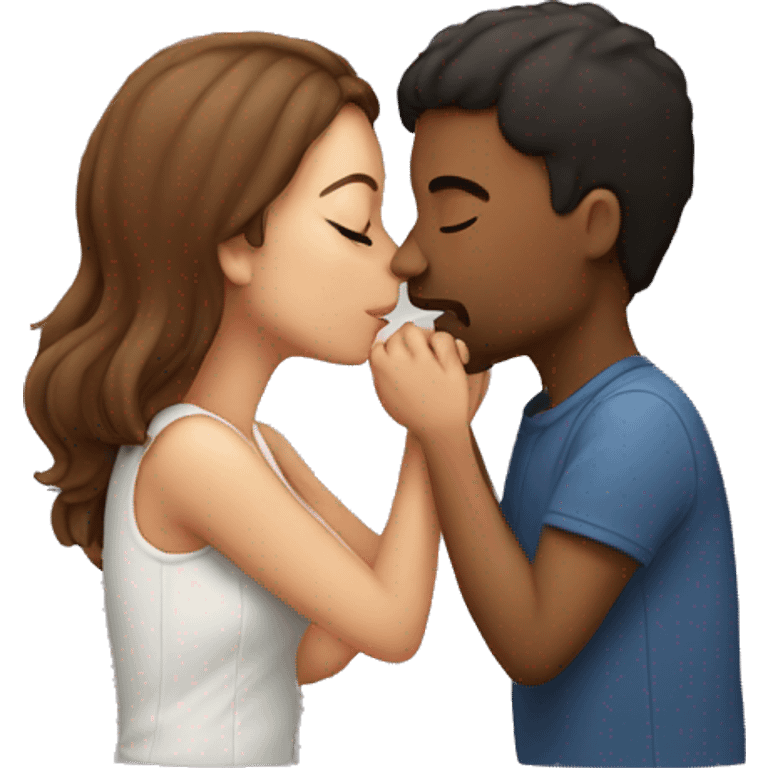 Cute couple kissing emoji