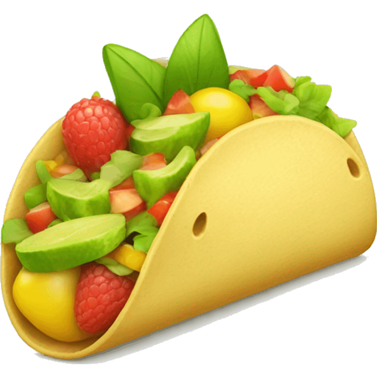 Fruit-filled taco emoji