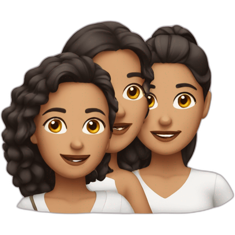 3 latin female friends emoji