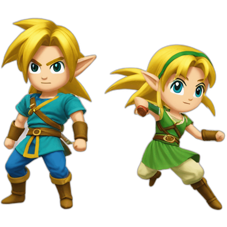 Link and Zelda fusion dance from dragon ball emoji