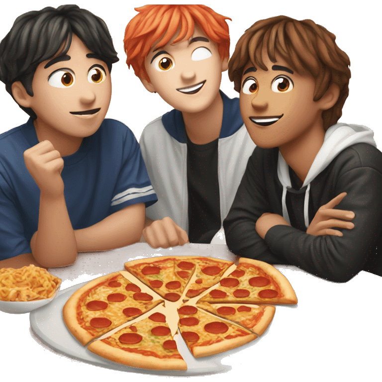 Bts eating pizza emoji