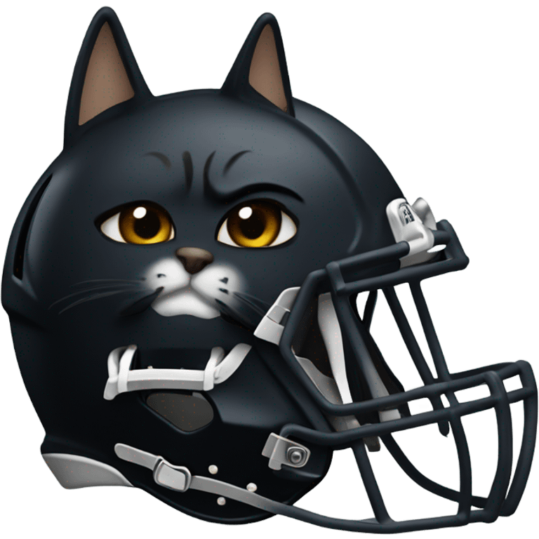 Black cat with cowboys football helmet emoji