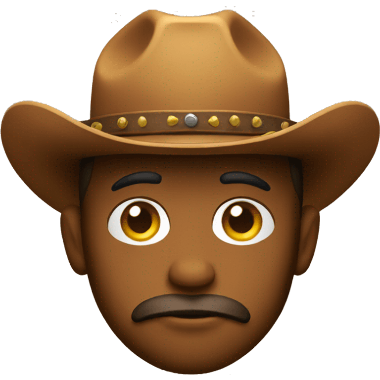 pensive emoji with cowboy hat emoji