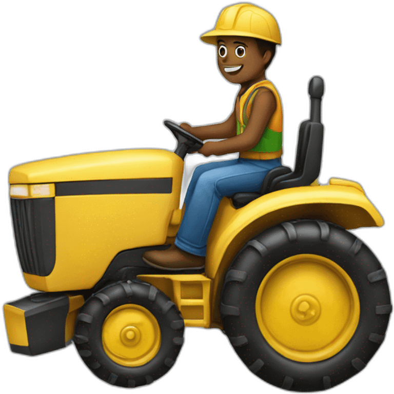 Humain sur un tracteur emoji