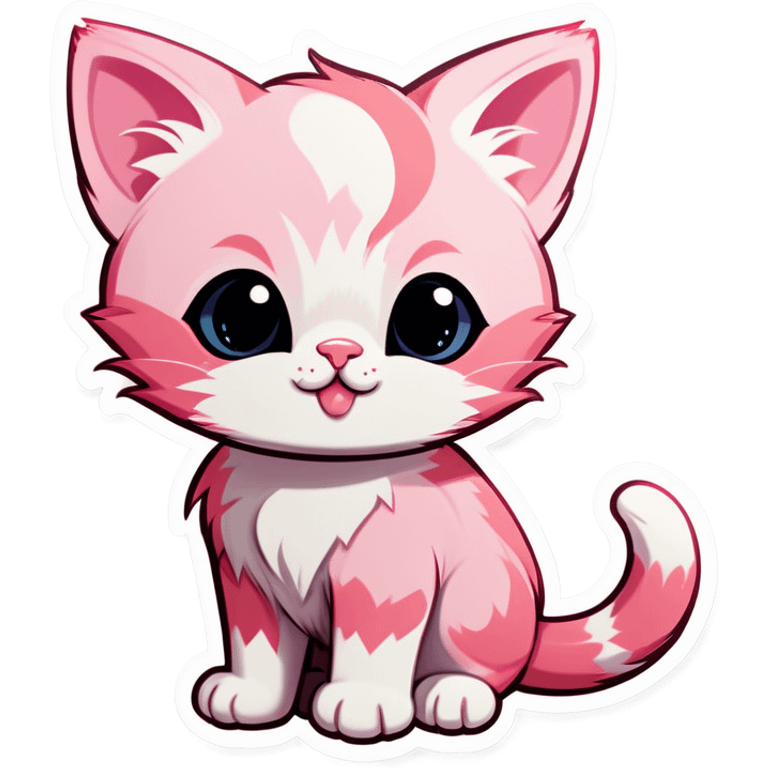 cute kitten pink  emoji