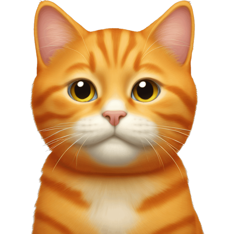 Big orange cat kiss small tricolour kitty emoji