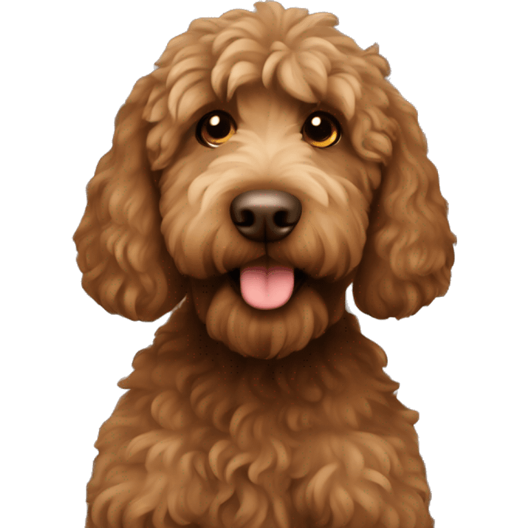 Brown labradoodle in jail emoji