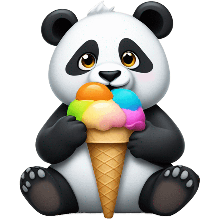 Panda eating ice cream emoji