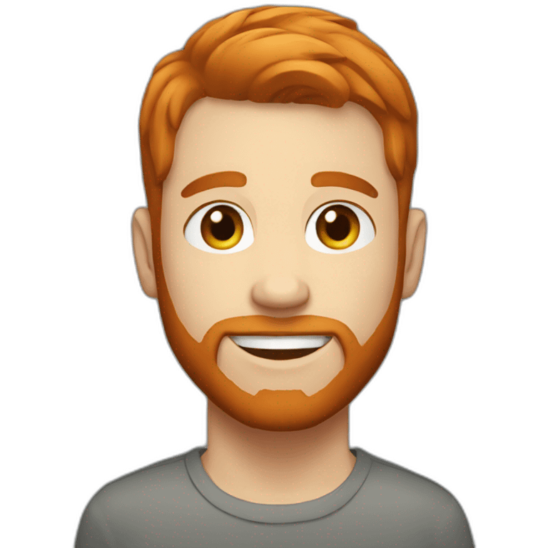 young man with short redhead hair with beard emoji