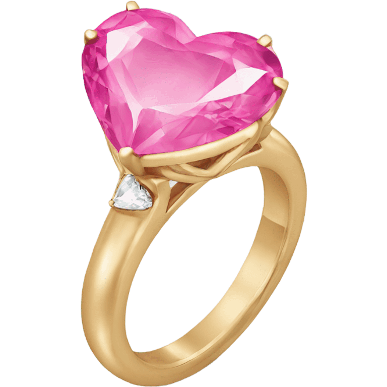 Pink heart engagement ring emoji