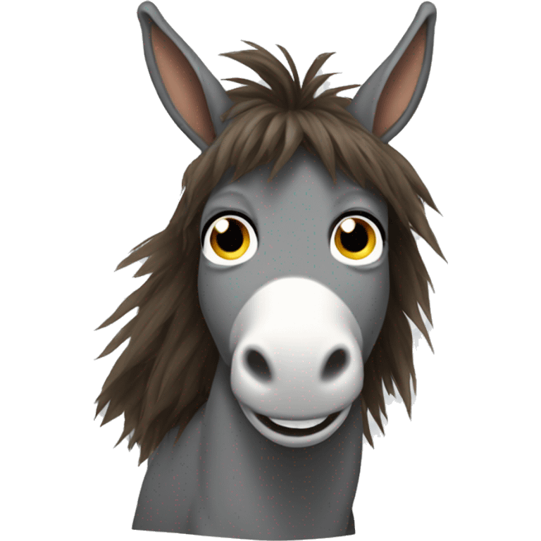 weird donkey with hair holdng sanley cu emoji