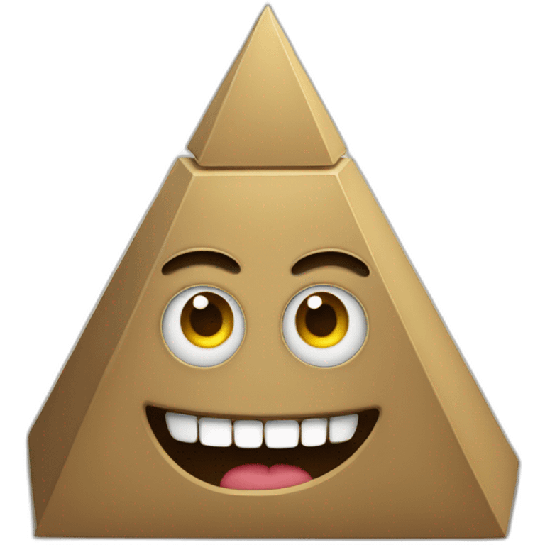 667 pyramid with eyes mouth arms and legs emoji