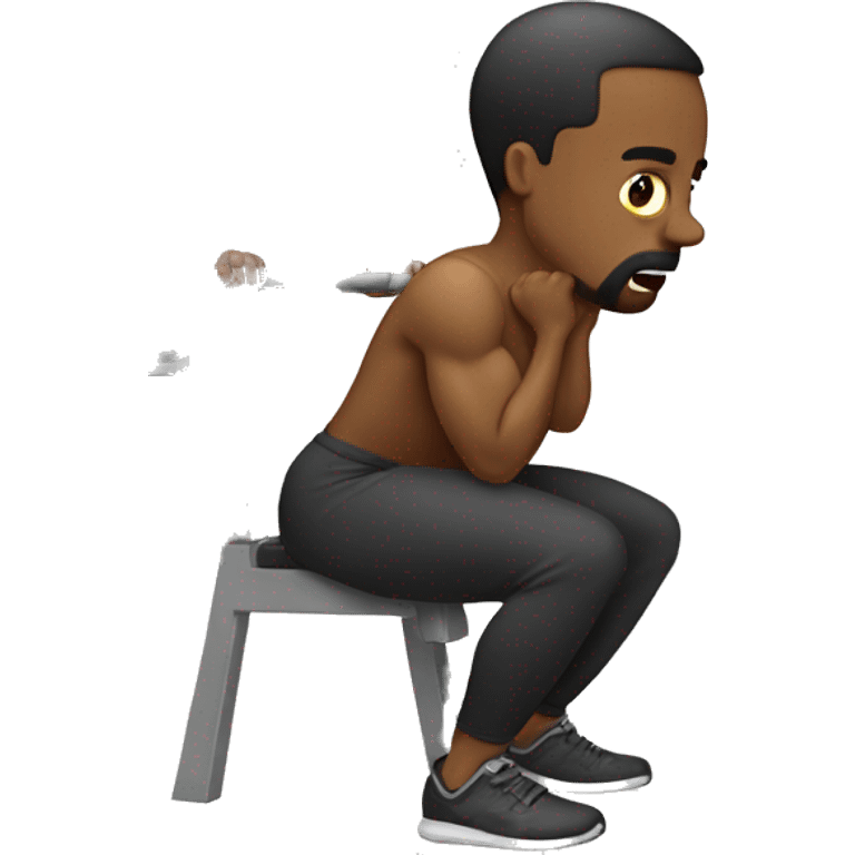 Guy hurting his back doing squats emoji