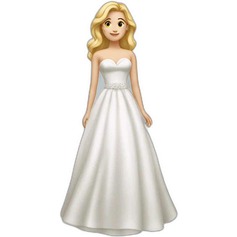 White woman in wedding dress stand emoji