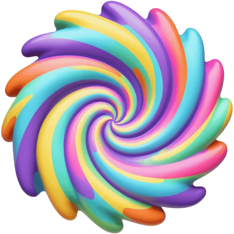 3D, psychedelic colored hippie style swirl emoji