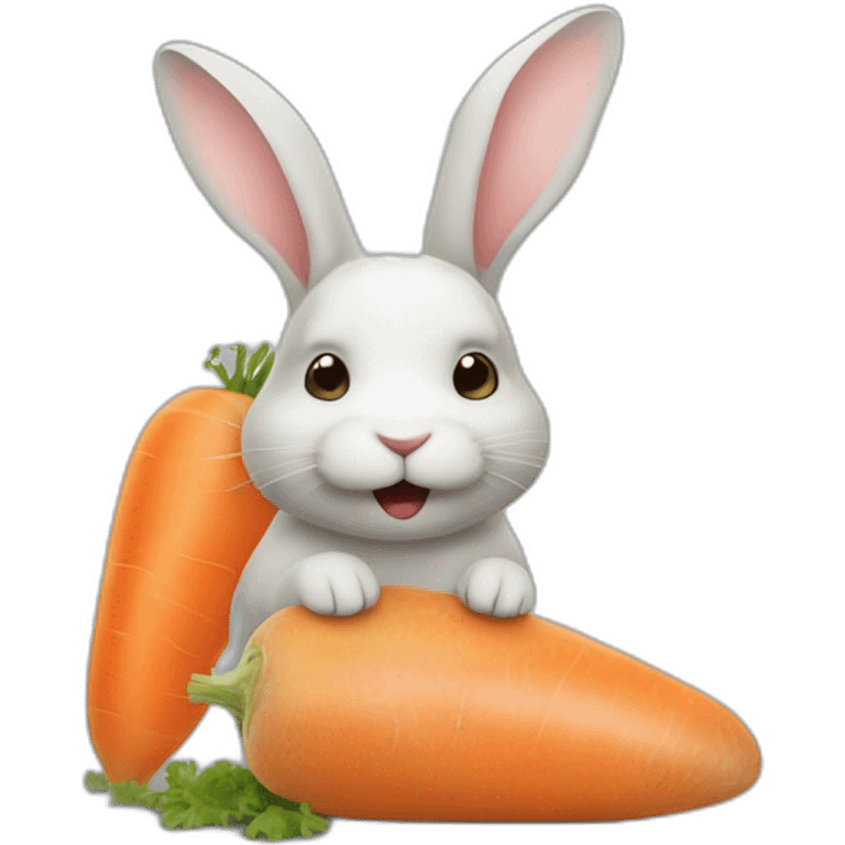 Lapin mange carotte emoji