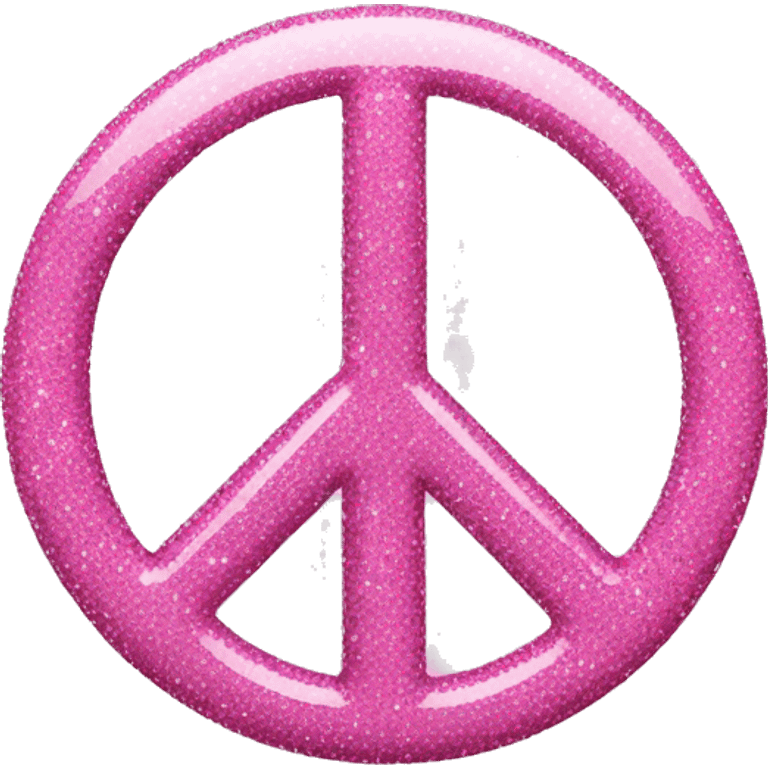 pink sparkly peace sign emoji