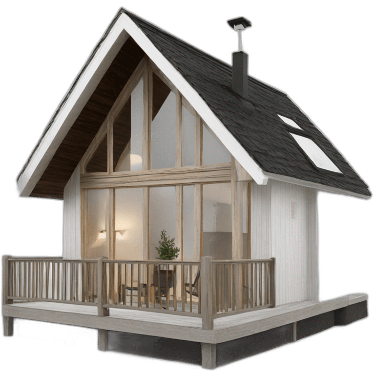 iconic scandinavian architecture wood holiday home front emoji