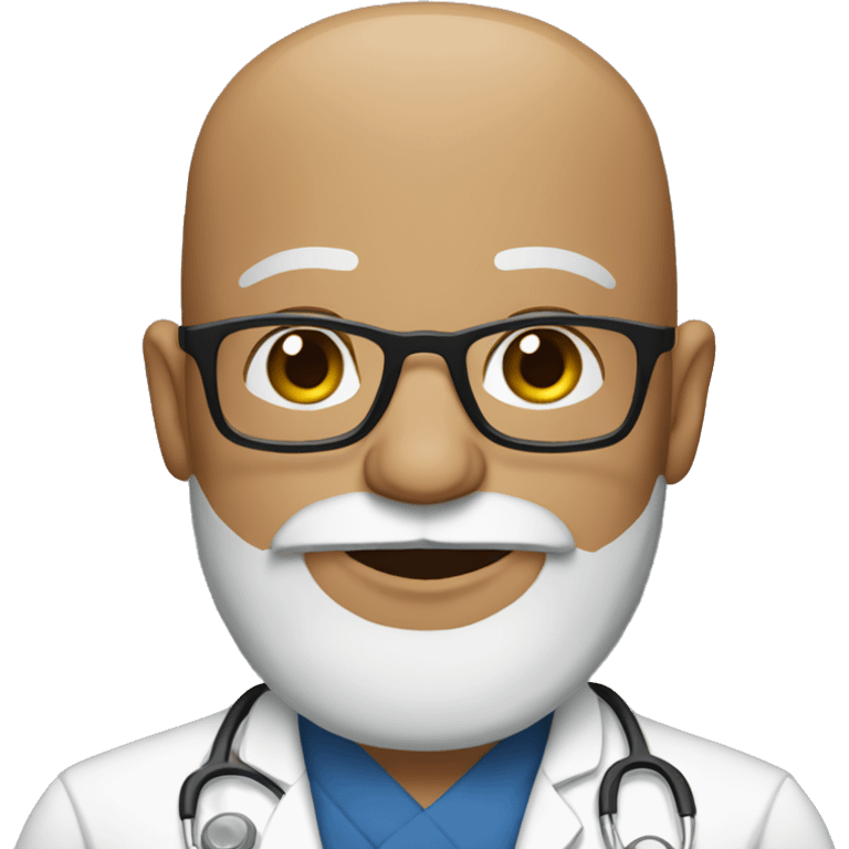 bald Indian physican with glasses and a beard emoji