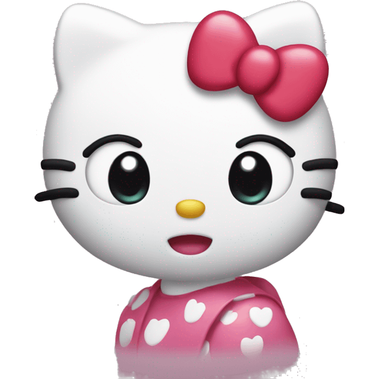 Hello kitty with hearts as eyes emoji