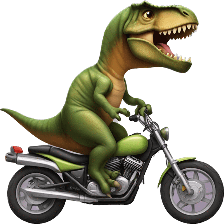 T-Rex riding a motorcycle  emoji