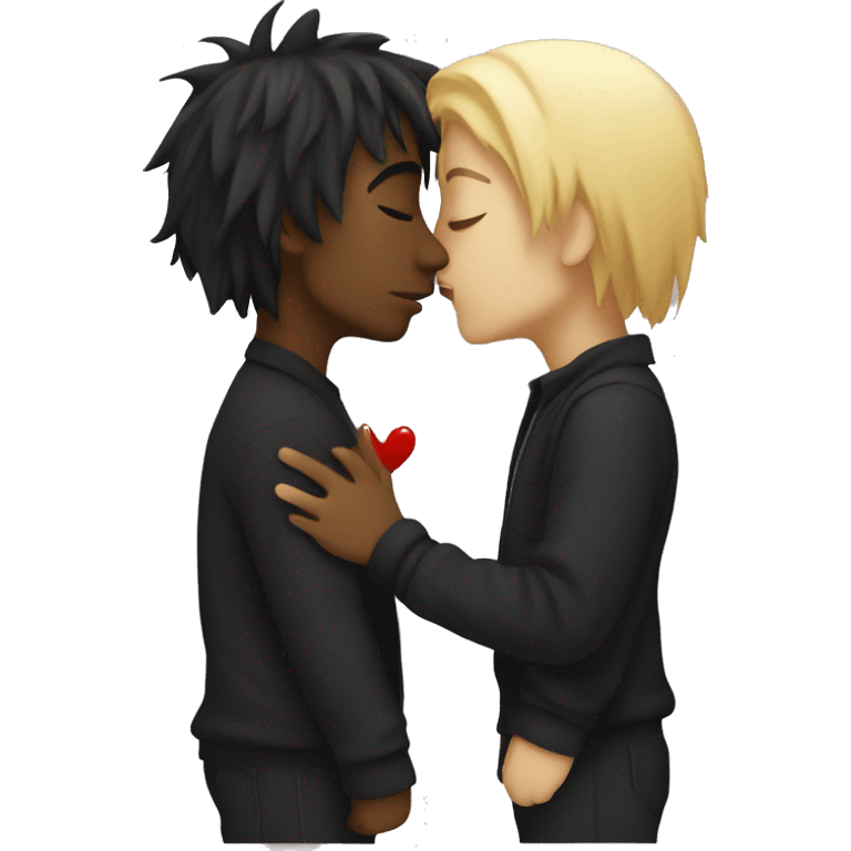 two emos kissing  emoji