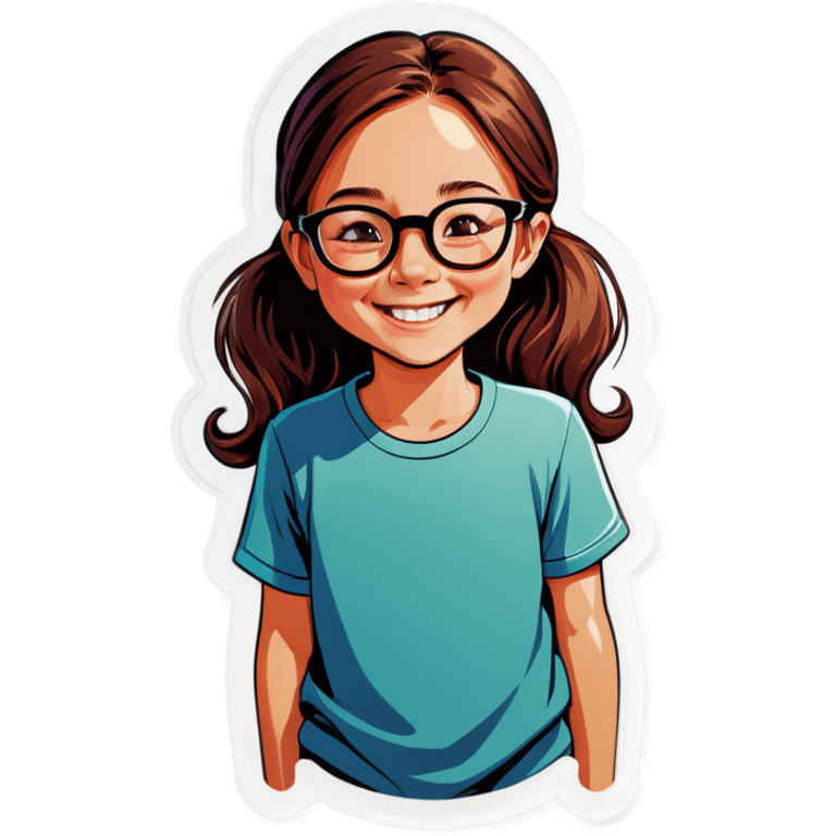 smiling girl with glasses emoji