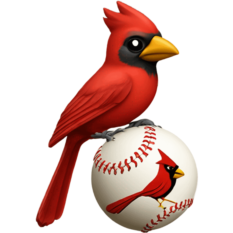 Cardinal with a baseball  emoji