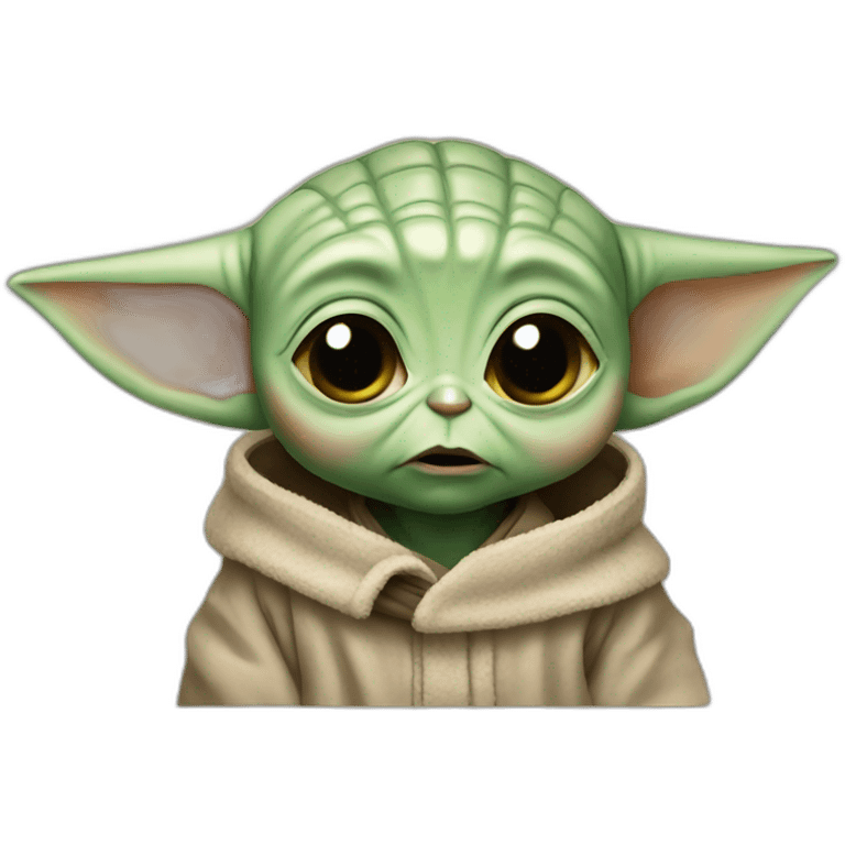 Baby Yoda crying emoji