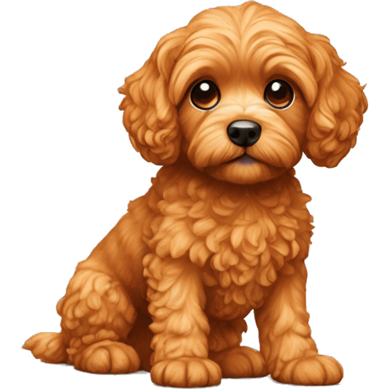 Cavapoo dog orange cute emoji