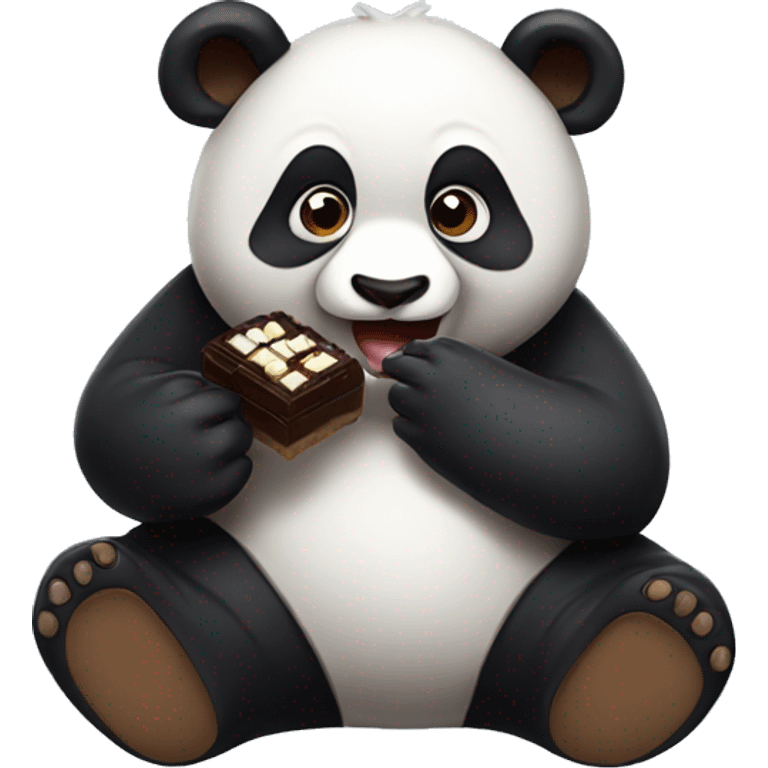 Panda eating chocolate  emoji