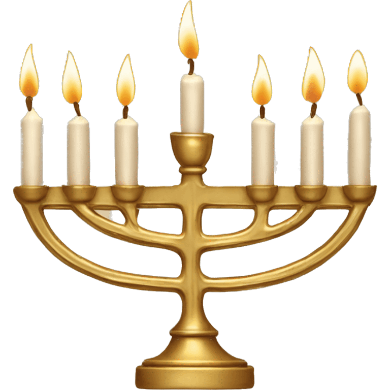 Gold Menorah with 4 candles on the left and right side emoji