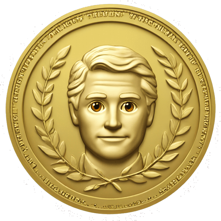 gold coin with large "50" label in center and laurel emoji