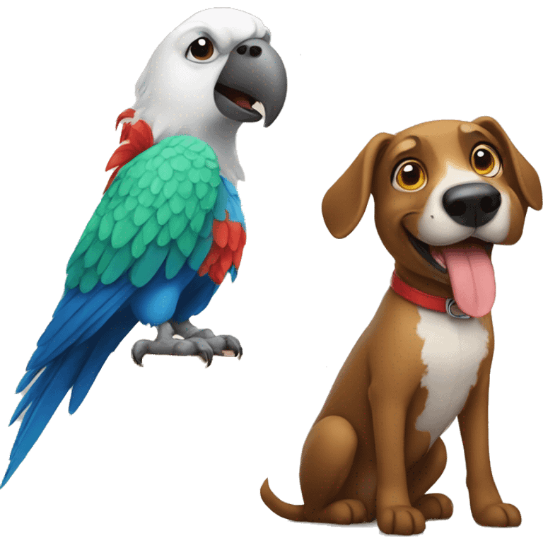 parrot and dog emoji