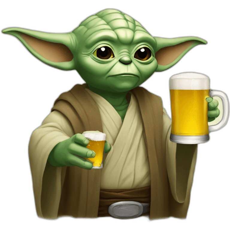 Yoda drinking beer emoji